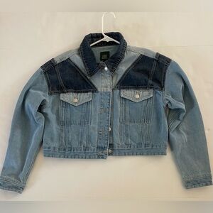 Wild Fable Cropped Color Block Jean Jacket. Size Medium